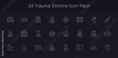 24 Slim Line Style Icons - Trauma Collection