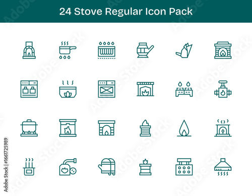 Stove Visual Pack - 24 Regular Outline Icons