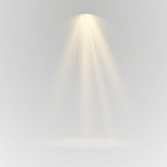 png abstract spotlight with glowing bright stage light beam projection shiny decoration theatre scene studio transparent space concert empty spot disco festive glittering event design