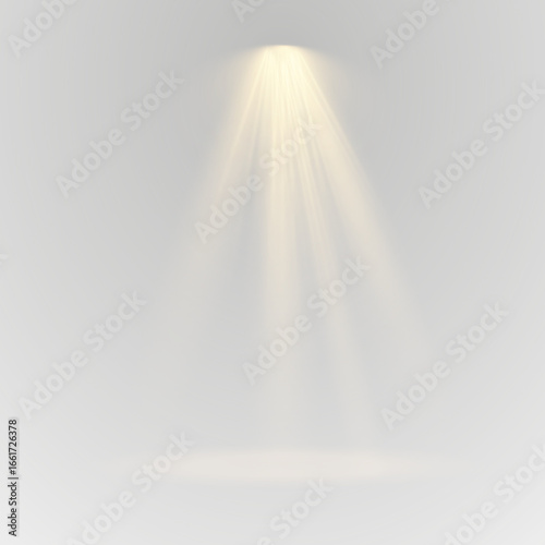 png abstract spotlight with glowing bright stage light beam projection shiny decoration theatre scene studio transparent space concert empty spot disco festive glittering event design