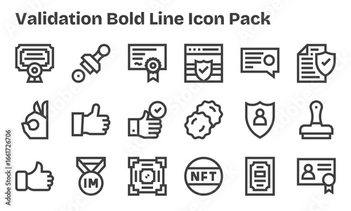 Bold Line Icons - Validation Set with 18 Vectors