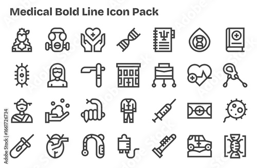 28 Extra Bold Line Style Icons - Medical Collection
