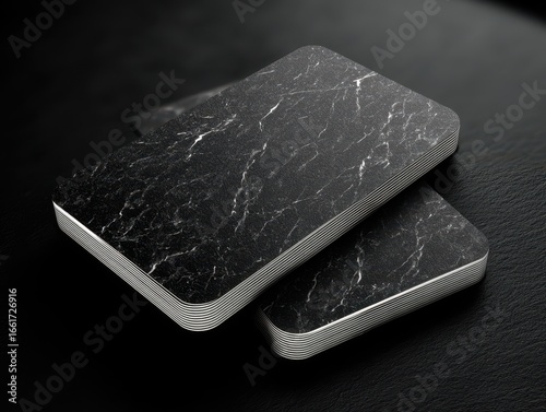 Black Marble Cards Mockup