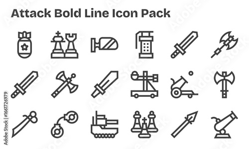 18 Bold Line Designs - Attack Vector Icons