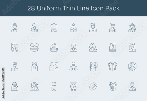 Uniform - 28 Thin Line Vector Illustrations