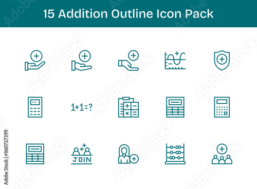 15 Outline Style Icons - Addition Collection