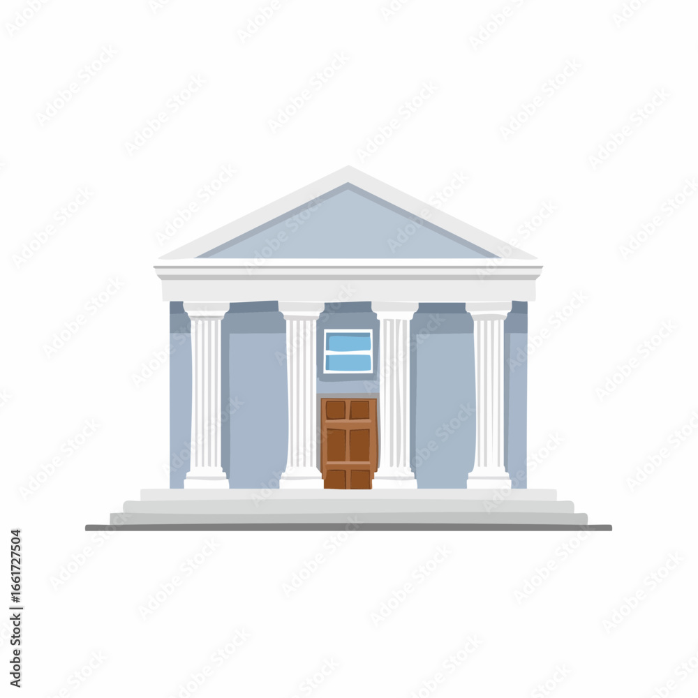 Obraz premium Illustration of a classical style building with columns and a front door