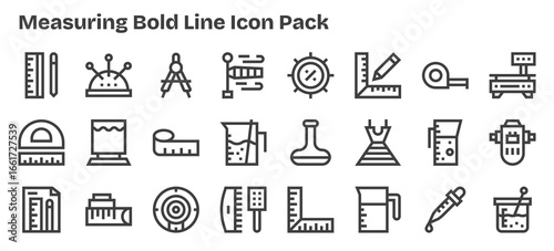 Measuring Icon Collection - 24 Bold Outline Designs