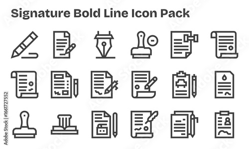 18 Signature Icons in Bold Line Aesthetic