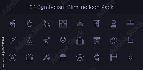 Symbolism - 24 Slim Line Vector Illustrations