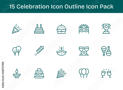 15 Celebration Icon Icons in Outline Aesthetic