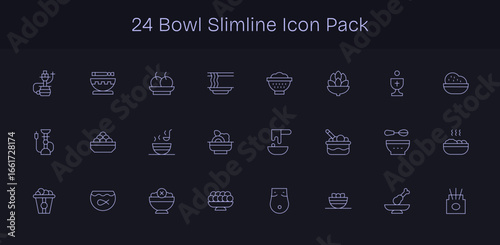 24 Slim Line Style Icons - Bowl Collection