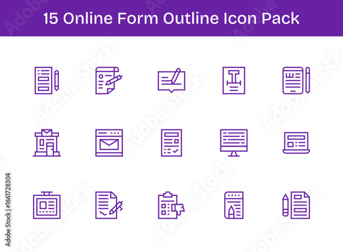 15 Outline Vectors for Online Form Theme