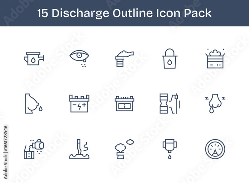 Discharge Design Icons - 15 in Outline Style