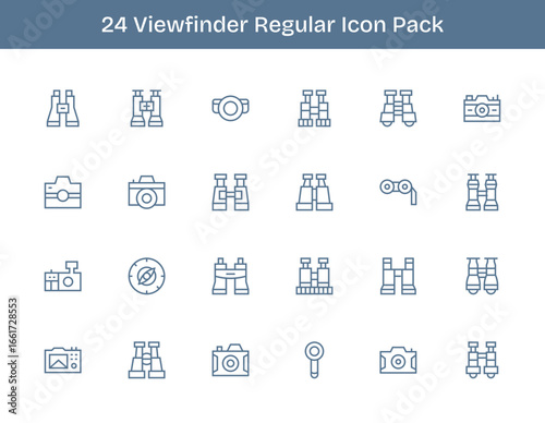 24 Regular Outline Style Icons - Viewfinder Collection