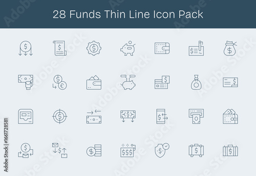 Funds Design Icons - 28 in Thin Line Style