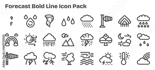 Forecast Visual Pack - 24 Bold Outline Icons