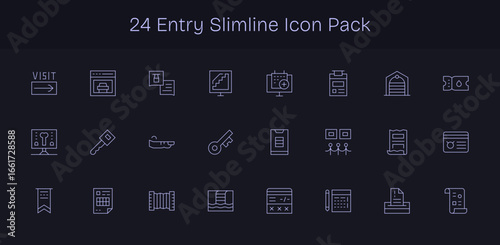 Entry - 24 Slim Line Vector Illustrations