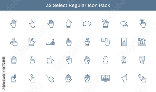Select - 32 Regular Line Vector Illustrations
