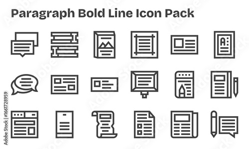Paragraph Visual Pack - 18 Bold Line Icons