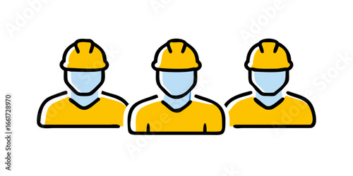 Versatile Workers Vector Line Design Collection Featuring Outlined Figures in Various Job Roles Perfect for Modern Corporate and Industrial Visuals