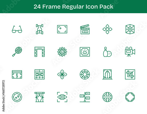 24 Regular Outline Vectors for Frame Theme
