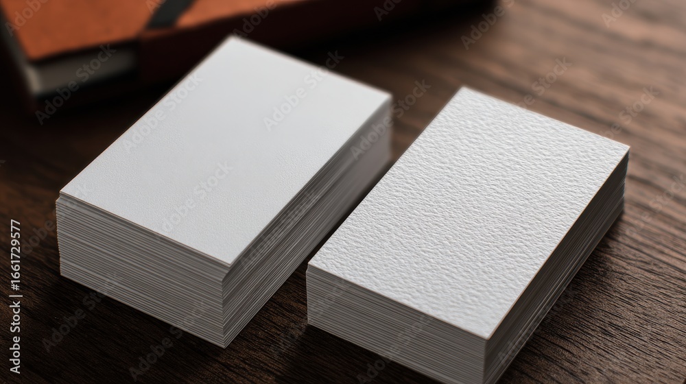 Fototapeta premium Blank Card Stacks: Texture & Design