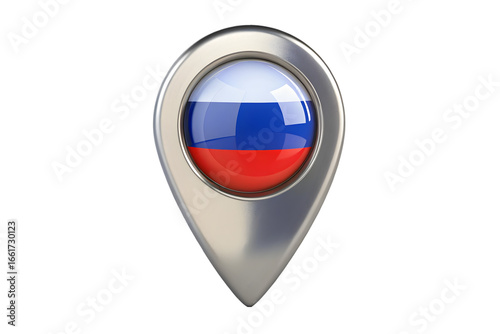Free Download Map pointer with flag of Russia 3d rendering isolated on transparent background - GFXLoad