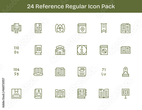 Reference - 24 Regular Outline Vector Illustrations