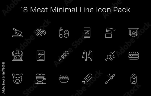 18 Minimal Line Icons - Meat Graphics