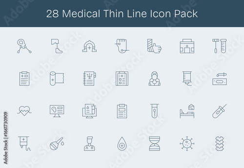 Medical Icon Collection - 28 Thin Line Designs