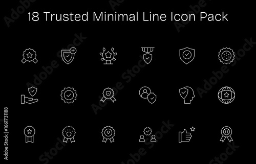 Minimal Line Icons - Trusted Set with 18 Vectors