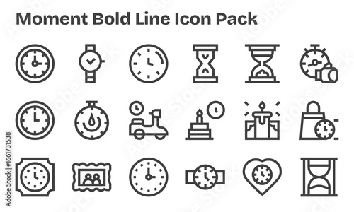 Moment Visual Pack - 18 Bold Line Icons