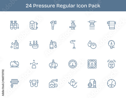 Pressure Visual Pack - 24 Regular Outline Icons