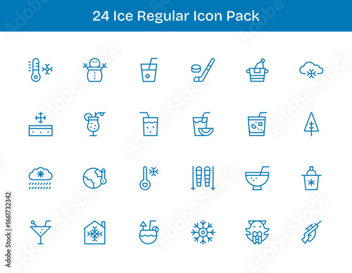24 Icons for Ice in Regular Outline Format