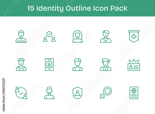 Identity - 15 Icons in Outline Design