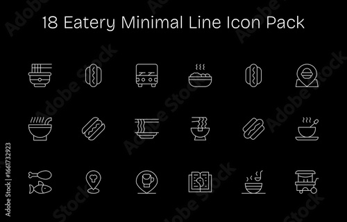 Eatery - 18 Icons in Minimal Line Design