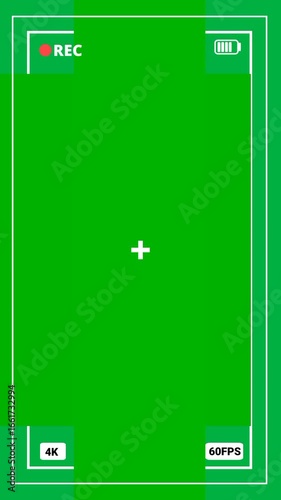 Camera frame phone vertical camera green screen |  Camera recording overlays | Video Camera Frame Viewfinder Overlay on Green Background
