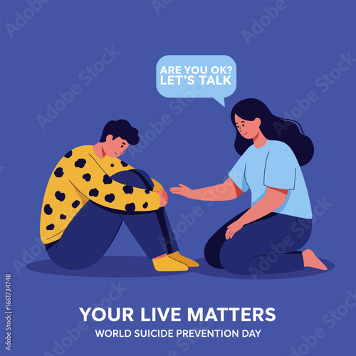 World suicide prevention day, your live matters, vector illustration design