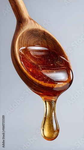 Wallpaper Mural Wooden Spoon with Dripping Golden Honey Closeup Torontodigital.ca