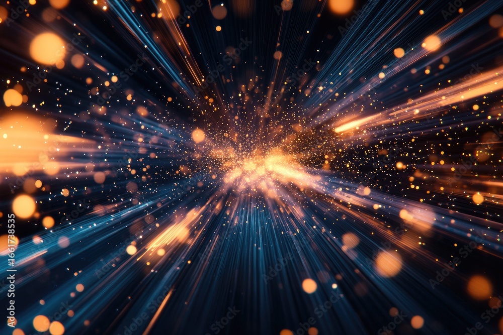Fototapeta premium Cosmic explosion, vibrant rays