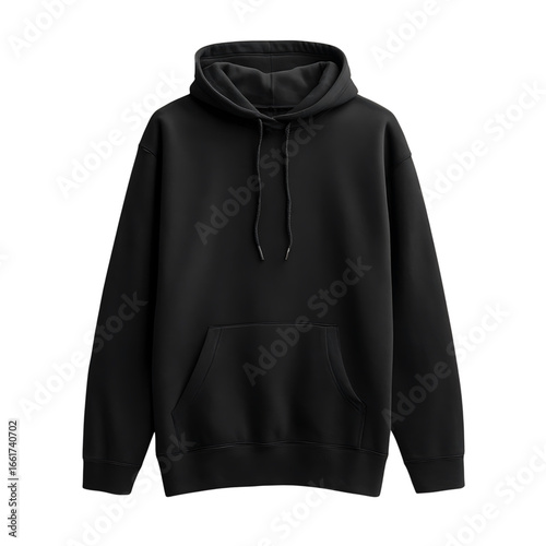 Black Plain Hoodie Apparel Mockup clothing fashion