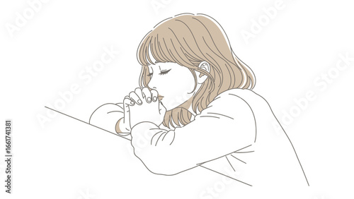 Silent Prayer: A person deep in contemplative prayer, hands clasped in a gesture of faith and devotion, finds solace in moments of quiet reflection. 