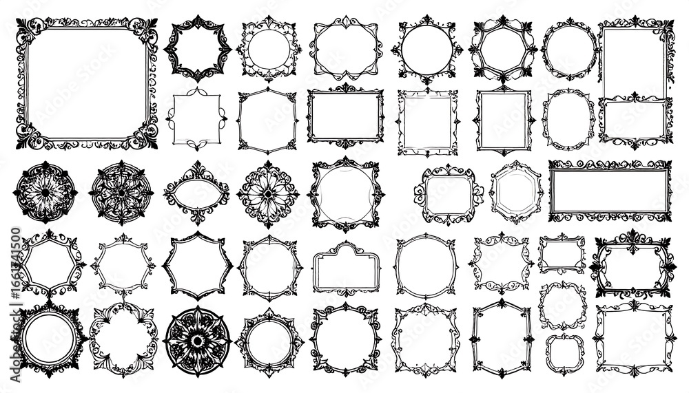 Obraz premium Ornate picture frames collection