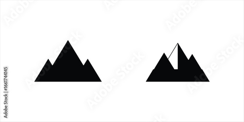 mountain logo icon silhouette vector illustration on white background.
