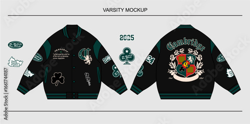 Varsity Jacket Cambridge mockup – Vintage Streetwear Design