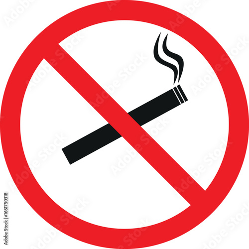 smoking not allowed circle symbol in red and black