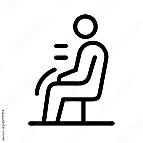 Person sitting posture vector icon illustration for seat comfort and ergonomic design and human position study