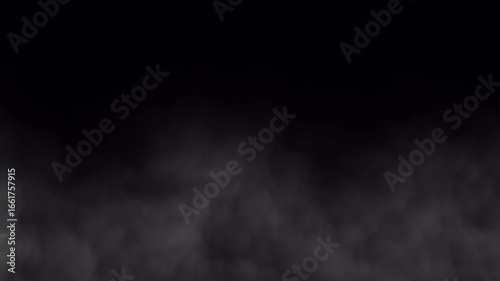 Moving fog smoke overlay on transparent background, looping on alpha channel	