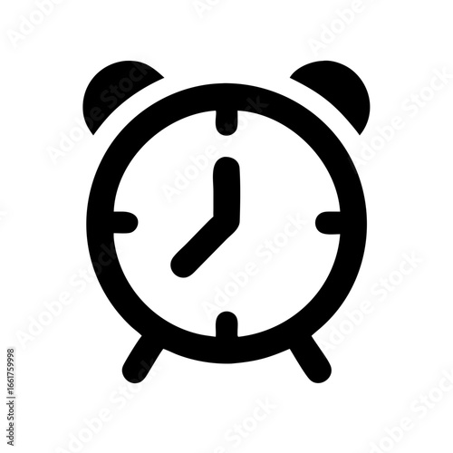 Alarm clock vector icon illustration time reminder wake up call morning schedule deadline notification 